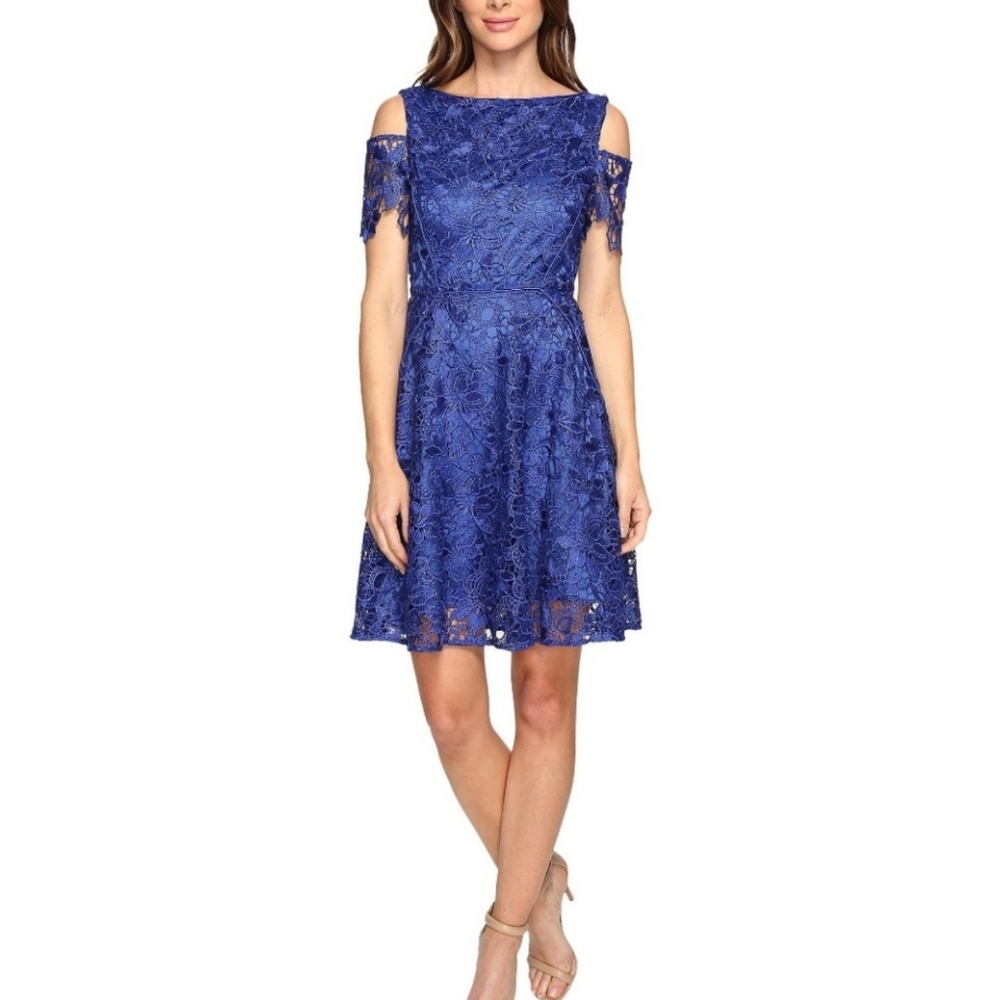 Tahari size 4 cobalt blue lace dress